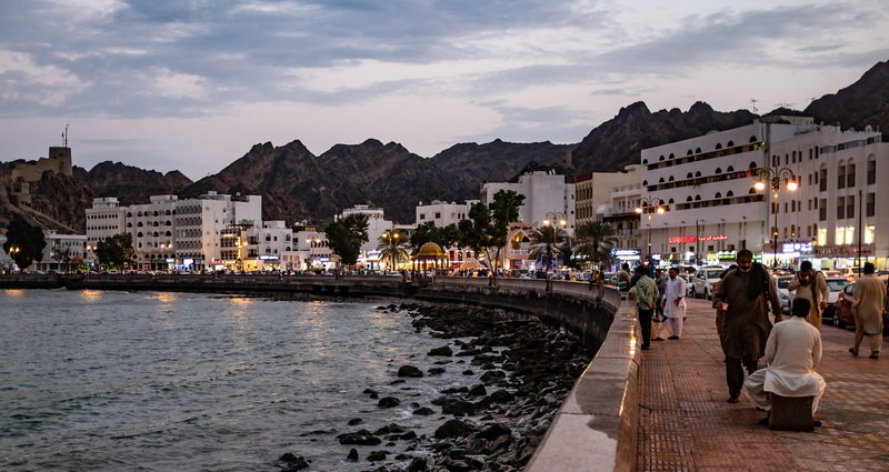 Muttrah Corniche in the evening | rooftop rental Oman